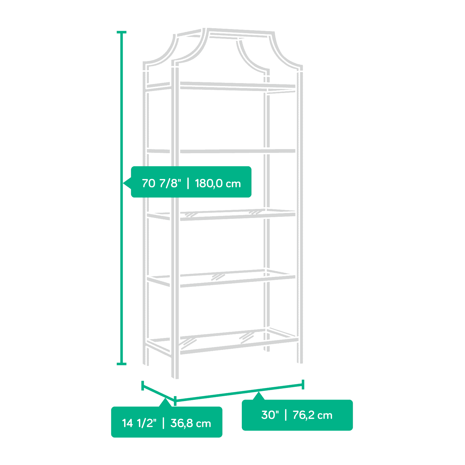 Better Homes & Gardens 71" Nola 5 Shelf Etagere Bookcase, Gold Finish