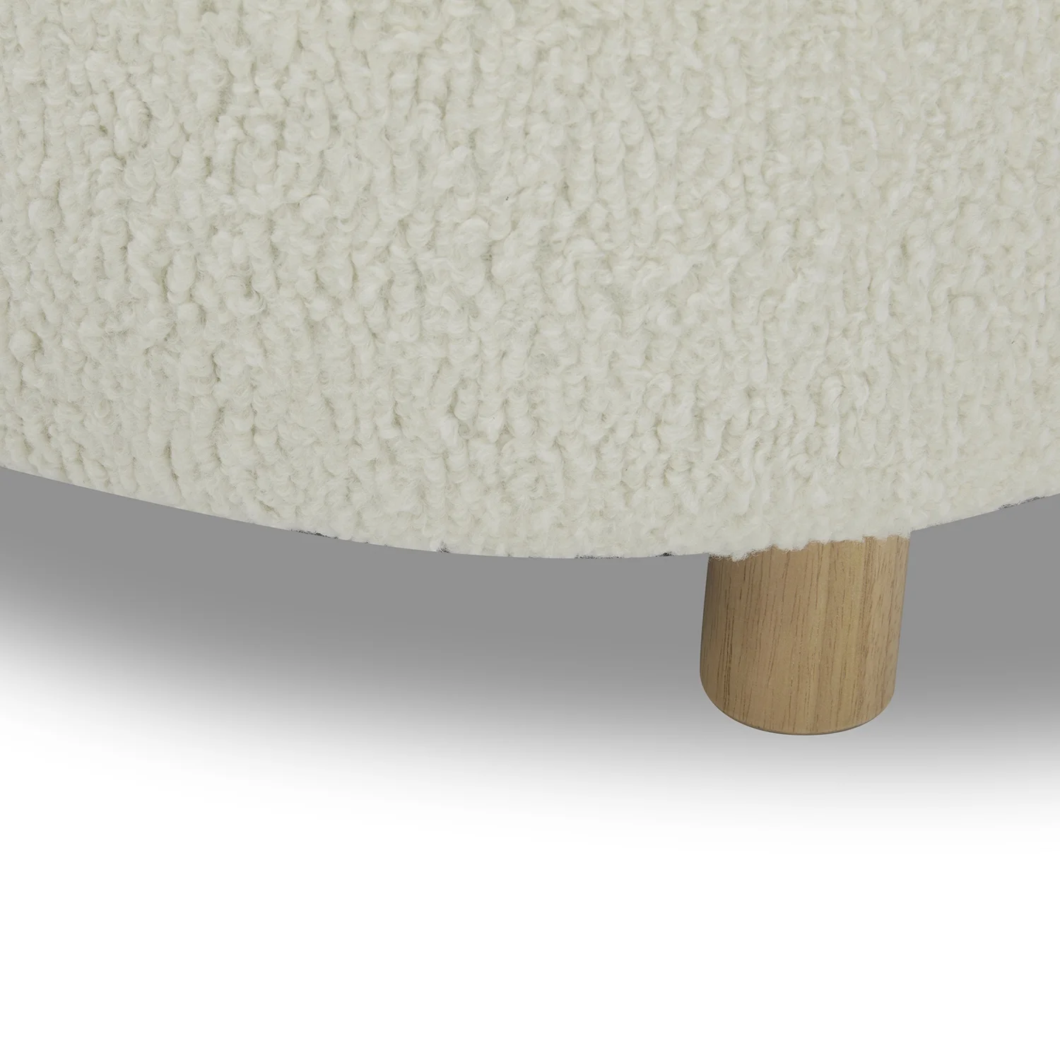 Better Homes & Gardens Mira Round Ottoman, Cream