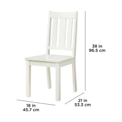 Better Homes & Gardens Bankston Wood Dining Chair, Set of 2, White, Indoor