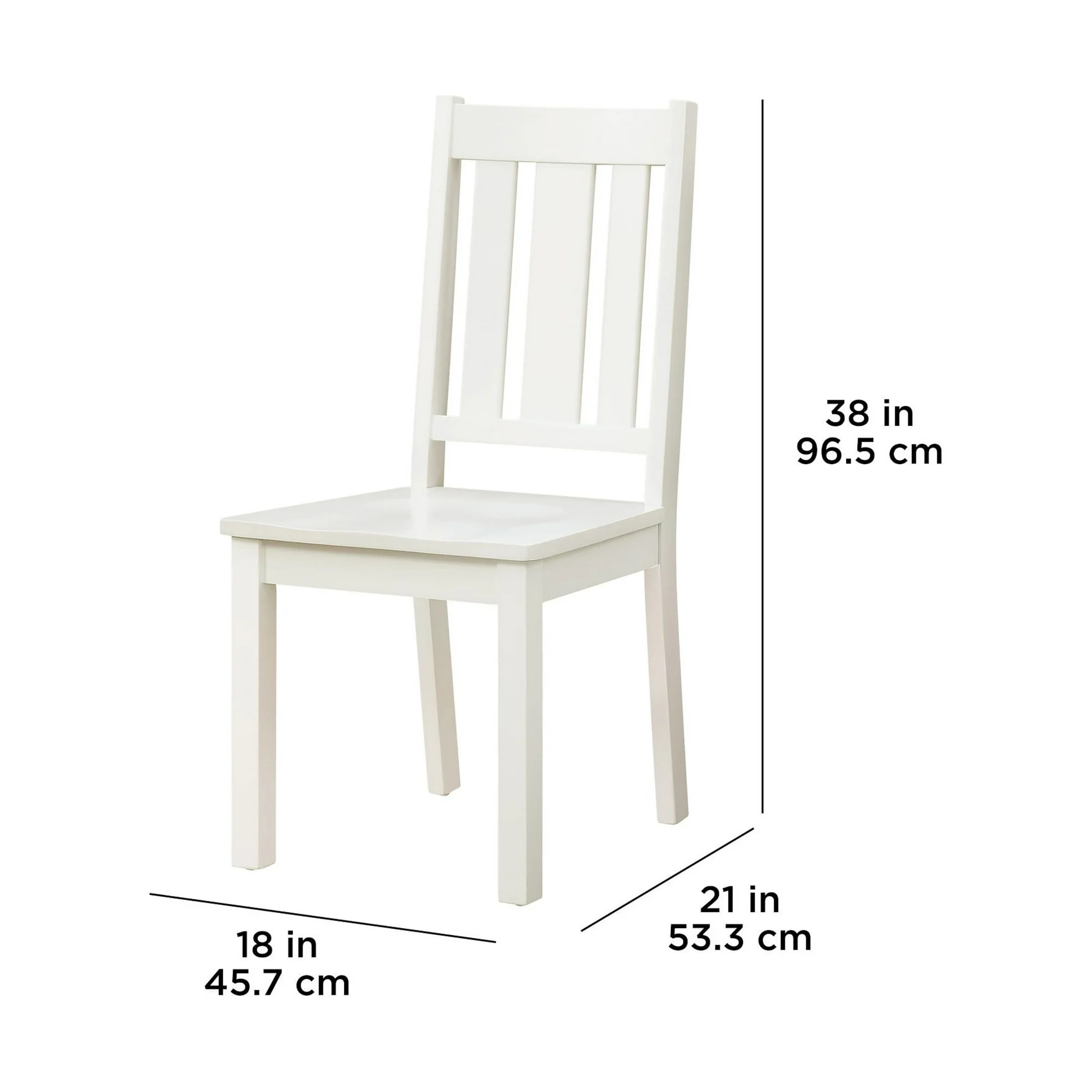 Better Homes & Gardens Bankston Wood Dining Chair, Set of 2, White, Indoor