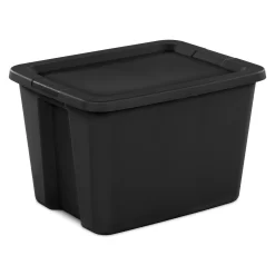 Sterilite 18 Gallon Tote Box Plastic Adult, Black, Set of 8