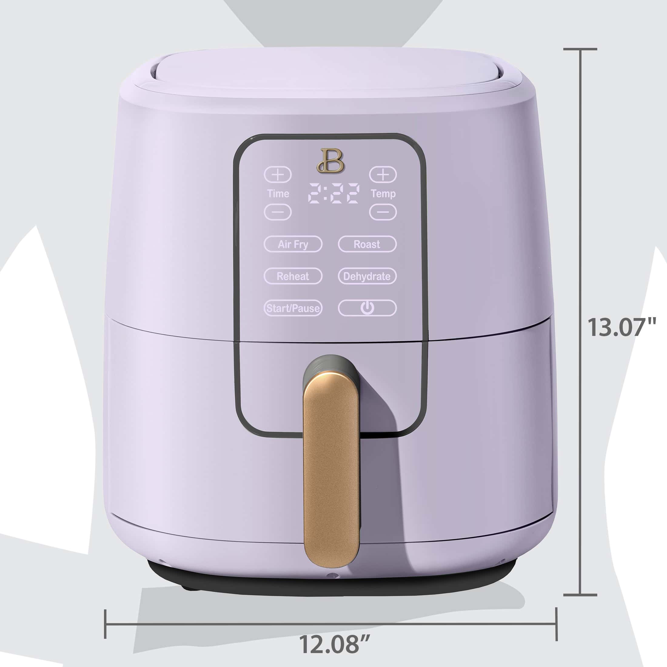 Beautiful 6 Qt Air Fryer with TurboCrisp Technology and Touch-Activated Display, Lavender by Drew Barrymore