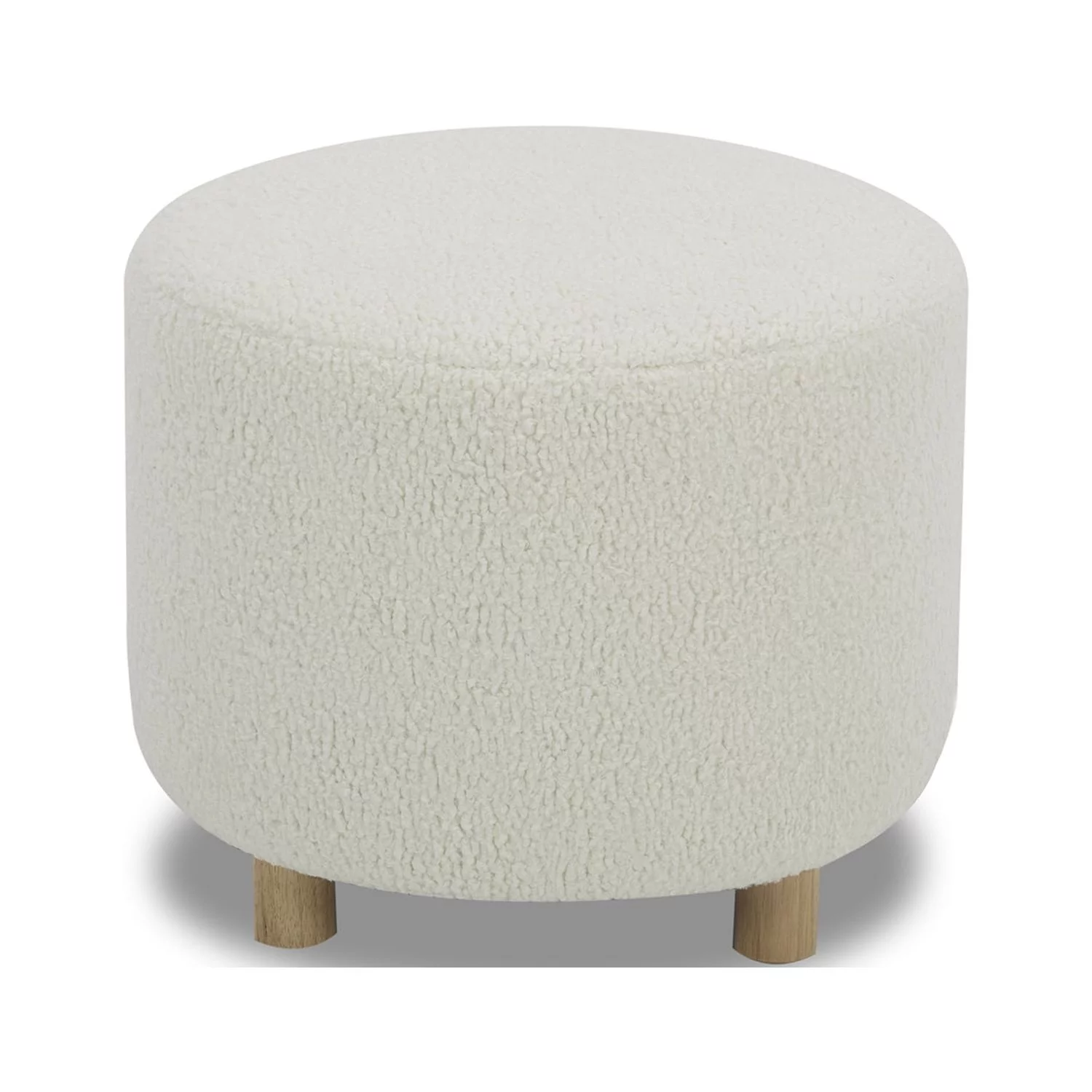 Better Homes & Gardens Mira Round Ottoman, Cream