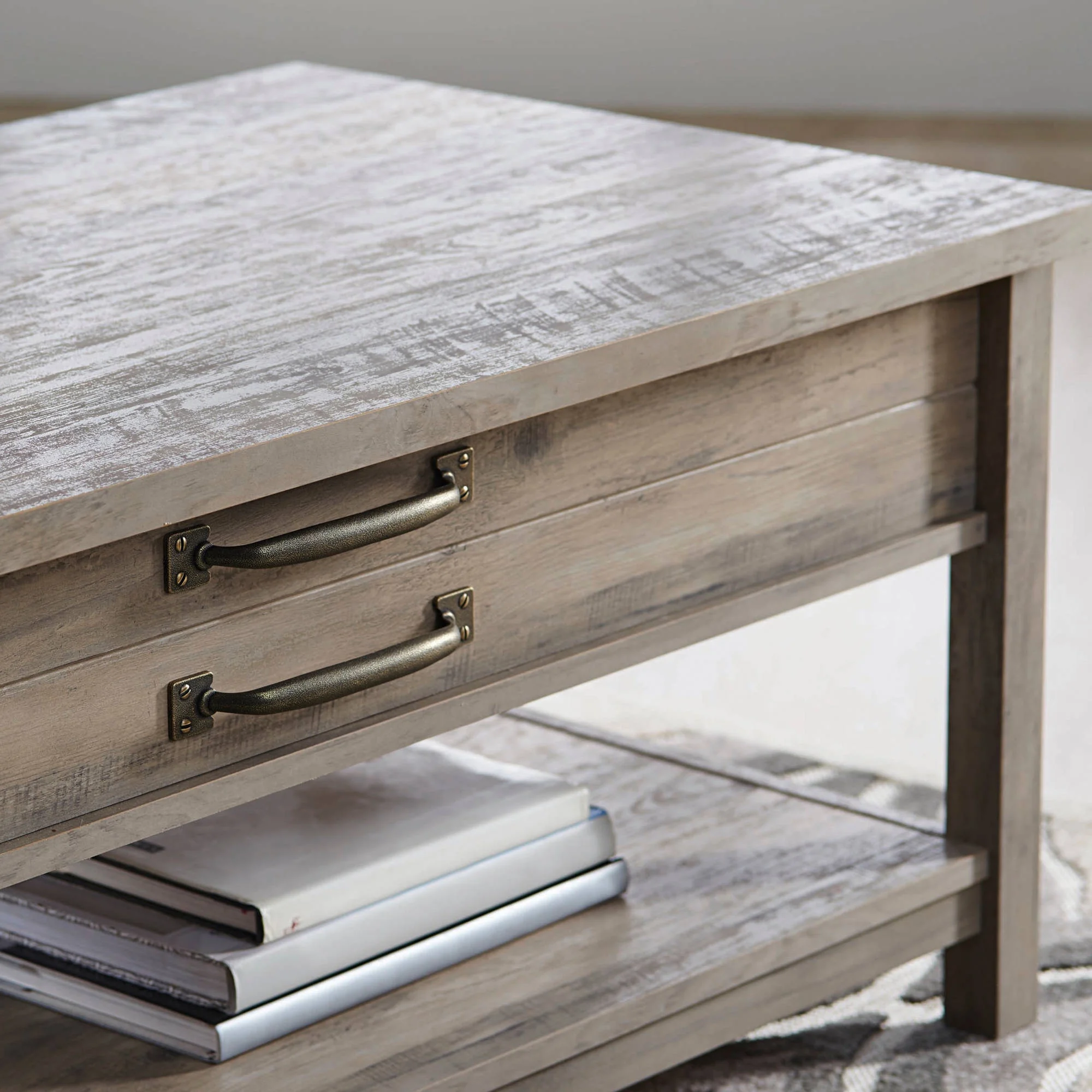 Better Homes & Gardens Modern Farmhouse Rectangle Lift-Top Coffee Table, Rustic Gray Finish