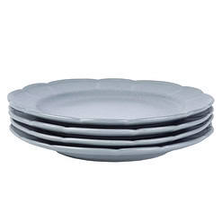 Beautiful Scallop Stoneware Dinnerware 12 Piece Set Cornflower Blue by Drew Barrymore