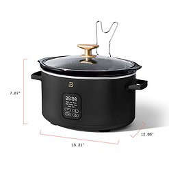 Beautiful 6 Qt Programmable Slow Cooker, Black Sesame by Drew Barrymore