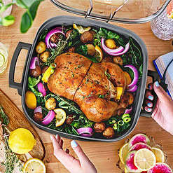 Beautiful 5 in 1 Electric Skillet - Expandable up to 7 Qt with Glass Lid, Black Sesame by Drew Barrymore