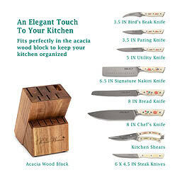 The Pioneer Woman Pioneer Signature 14-Piece Stainless Steel Knife Block Set, Floral