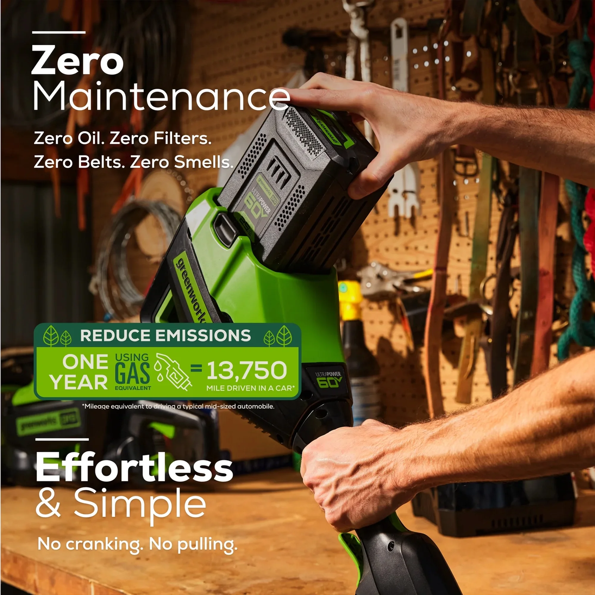 Greenworks 60V 16" Cordless Brushless String Trimmer/Edger with 2.5Ah Battery & Charger - Image 5