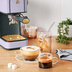 Beautiful Slim Espresso Maker with 20-Bar Pressure, Lavender by Drew Barrymore