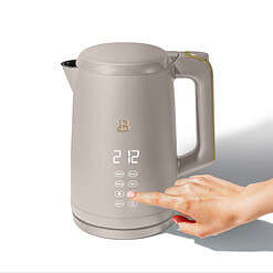 Beautiful 1.7-Liter Electric Kettle 1500 W with One-Touch Activation, Porcini Taupe by Drew Barrymore