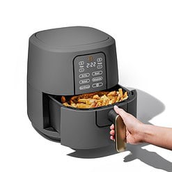 Beautiful 6 Qt Air Fryer with TurboCrisp Technology and Touch-Activated Display, Oyster Grey by Drew Barrymore