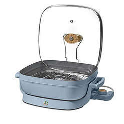 Beautiful 5 in 1 Electric Skillet - Expandable up to 7 Qt with Glass Lid, Cornflower Blue by Drew Barrymore