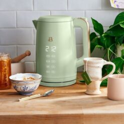 Beautiful 1.7-Liter Electric Kettle 1500 W with One-Touch Activation, Sage Green by Drew Barrymore