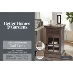 Better Homes & Gardens Canton End Table with USB, Tobacco Oak Finish
