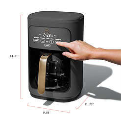 Beautiful 14-Cup Programmable Drip Coffee Maker with Touch-Activated Display, Oyster Grey by Drew Barrymore