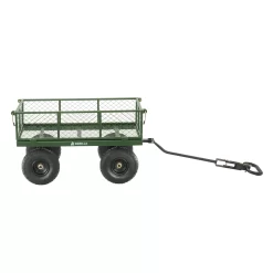 Gorilla Carts 400 lb. Capacity Steel Utility Garden Landscape Cart, 32 inch x 18 inch Steel Mesh Bed, 2 in 1 Convertible Handle
