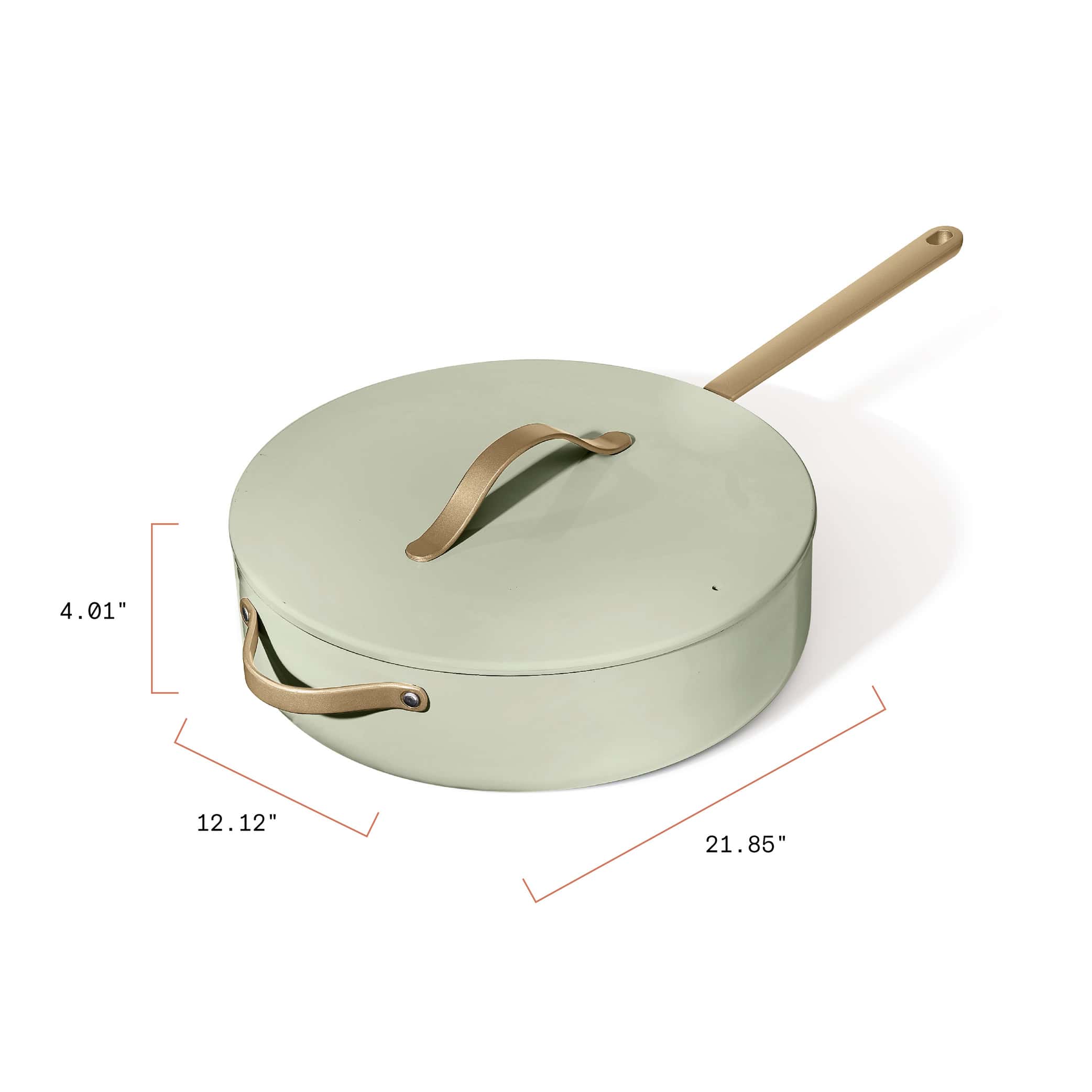 Beautiful 5.5 Quart Ceramic Non-Stick Sauté Pan, Sage Green by Drew Barrymore