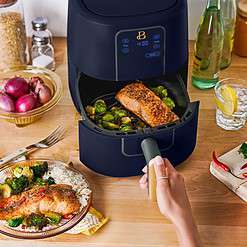 Beautiful 3 Qt Air Fryer with TurboCrisp Technology, Starry Night by Drew Barrymore, Blue