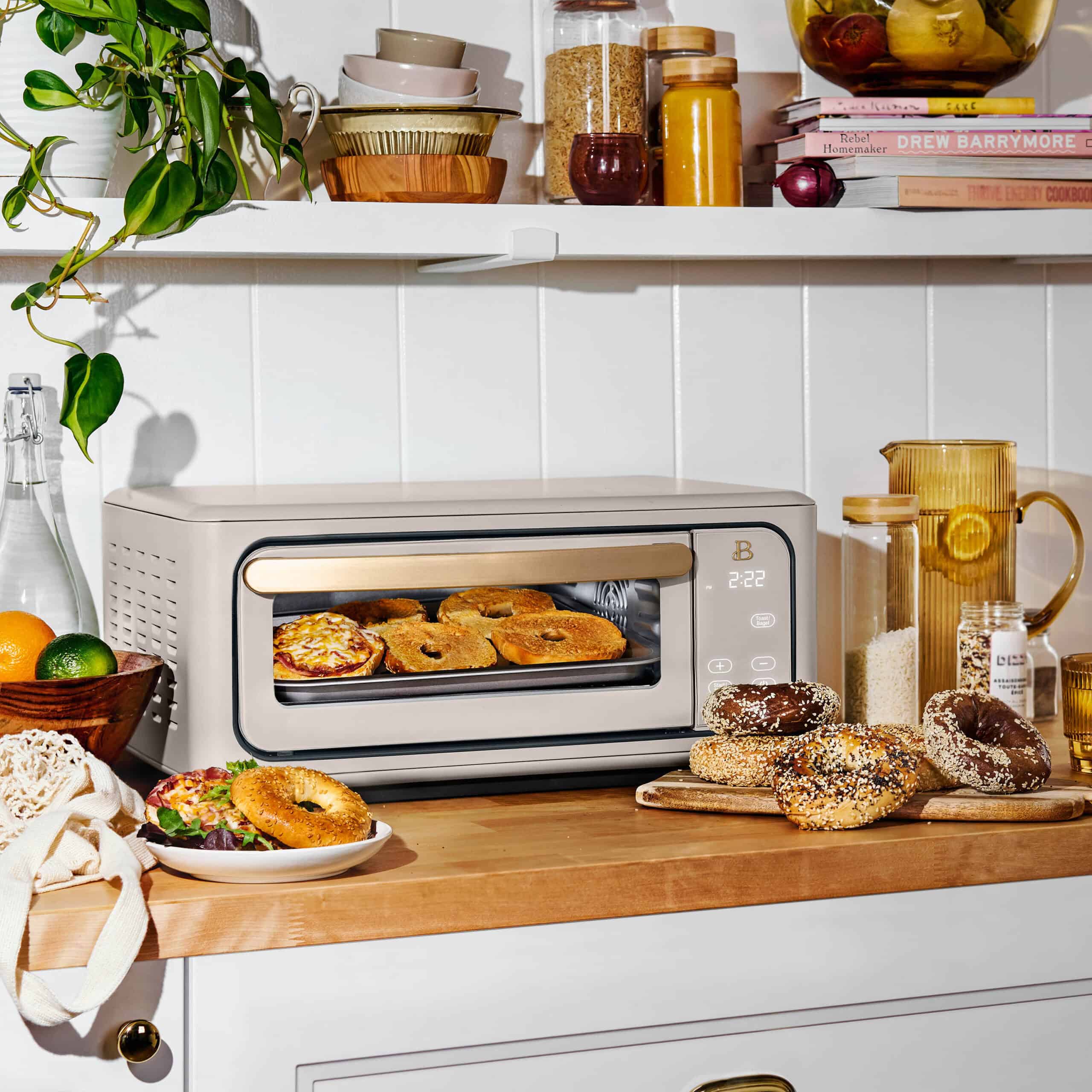 Beautiful Infrared Air Fry Toaster Oven, 9-Slice, 1800 W, Porcini Taupe by Drew Barrymore