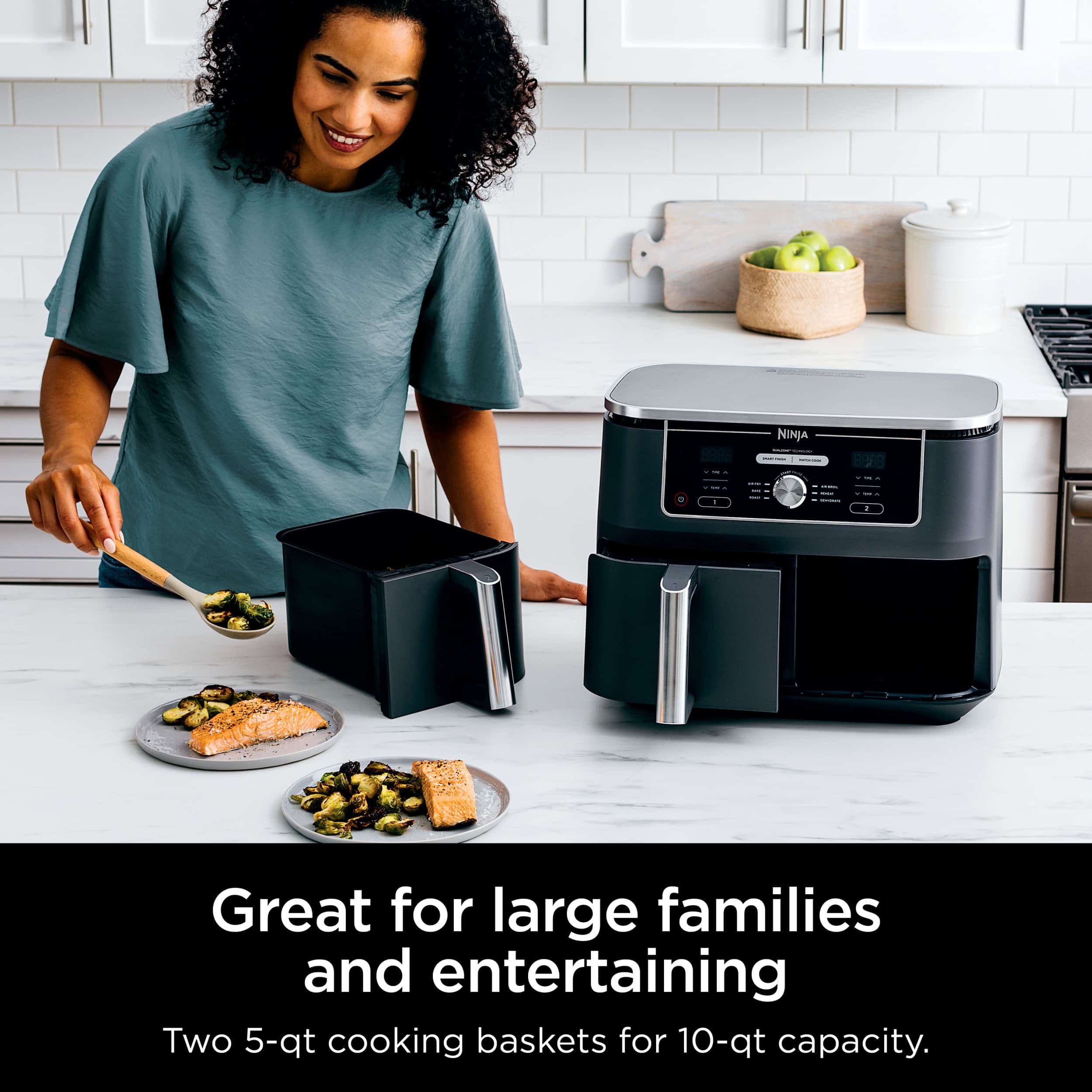 Ninja Foodi 6-in-1 10-qt. XL 2-Basket Air Fryer with DualZone Technology, DZ401
