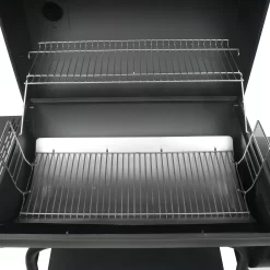 Alternative view of Expert Grill 28" Offset Steel Charcoal Smoker Grill with Side Firebox, Black, New