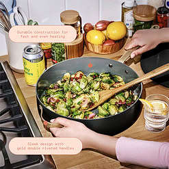 Beautiful 5.5 Quart Ceramic Non-Stick Sauté Pan, Black Sesame by Drew Barrymore