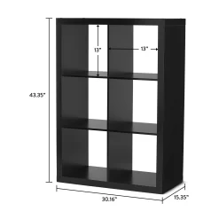 Better Homes & Gardens 6-Cube Storage Organizer, Solid Black