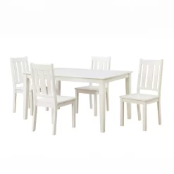 Better Homes & Gardens Bankston Wood Dining Chair, Set of 2, White, Indoor