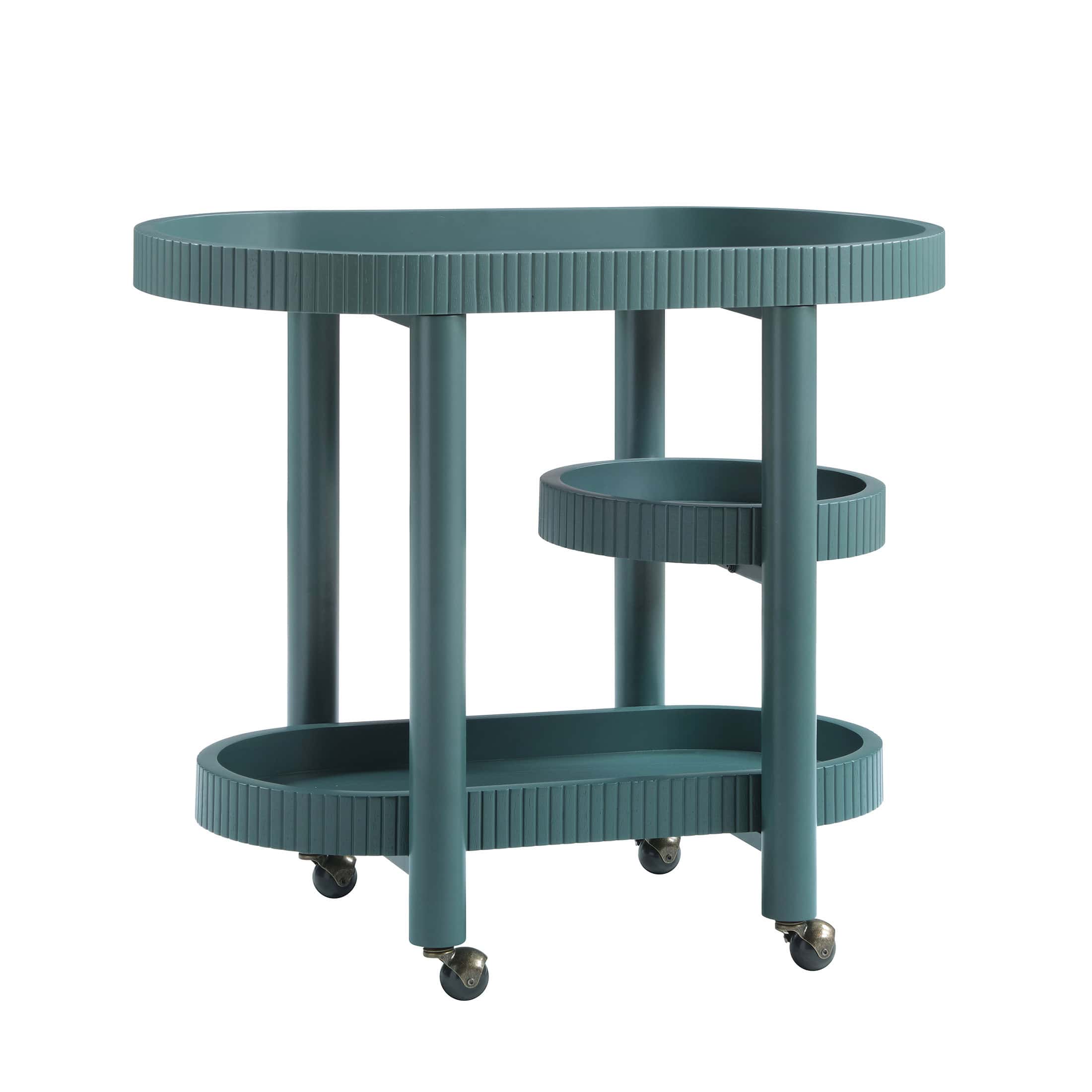 Beautiful Drew Bar Cart by Drew Barrymore, Thyme Green Finish