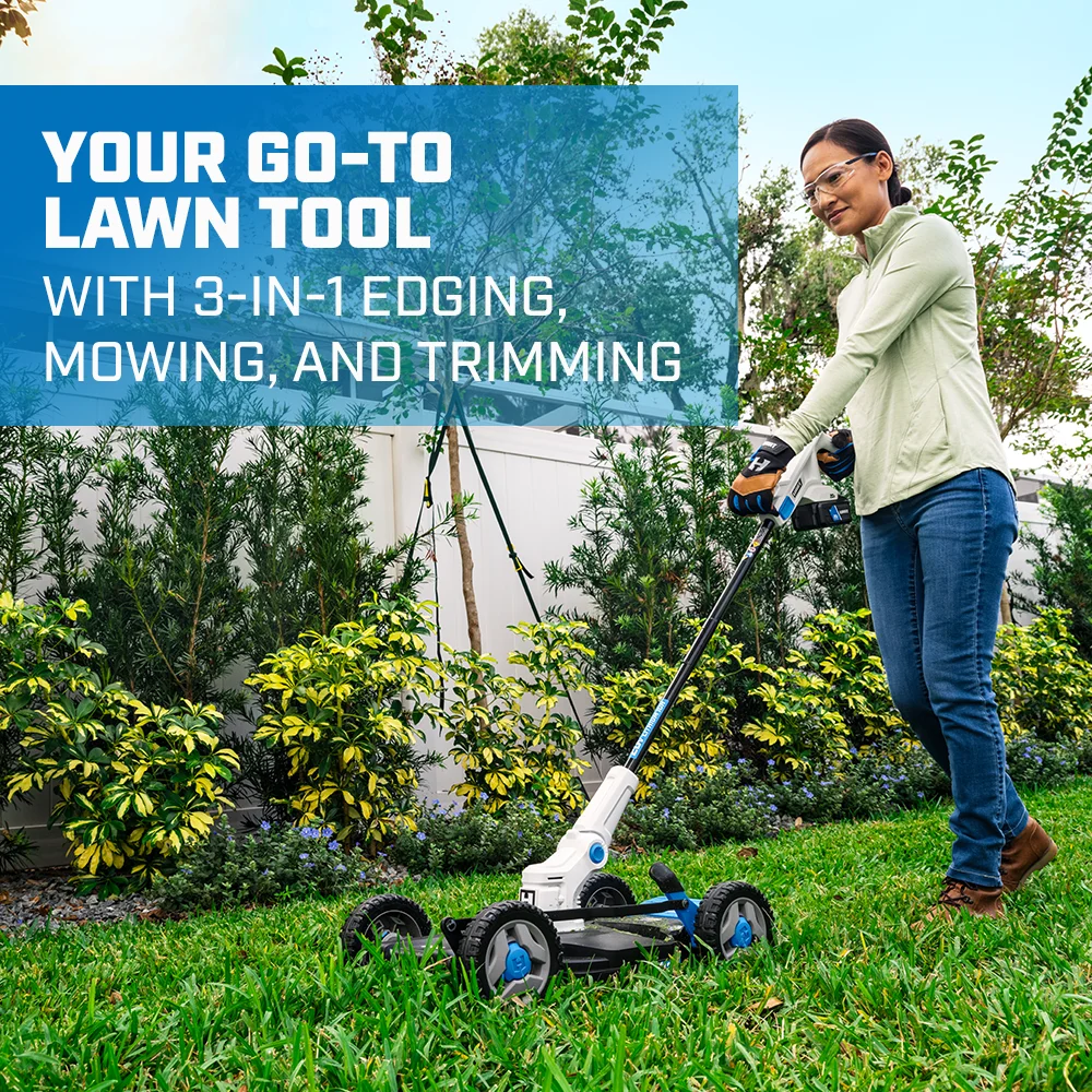 HART 20-Volt 12-inch Cordless Trim Mower Kit, (1) 4.0Ah Lithium-Ion Battery