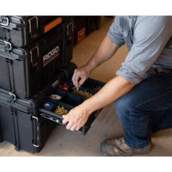 RIDGID 257067 2.0 Pro Gear System 22 in. XL 2 Drawers Modular Tool Box Storage