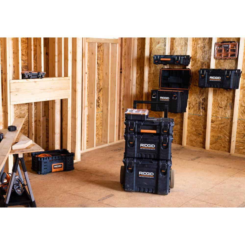 RIDGID 254065-254067-254069 Pro Gear System Gen 2.0 Stackable Rolling Tool Box , 22 in. Heavy Duty Tool Box, and Compact Tool Box