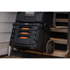 RIDGID 255334 Pro Gear System Gen 2.0 XL 3-Drawers Water and Dust Resistant Durable Tool Box With Dividers For Internal Organization