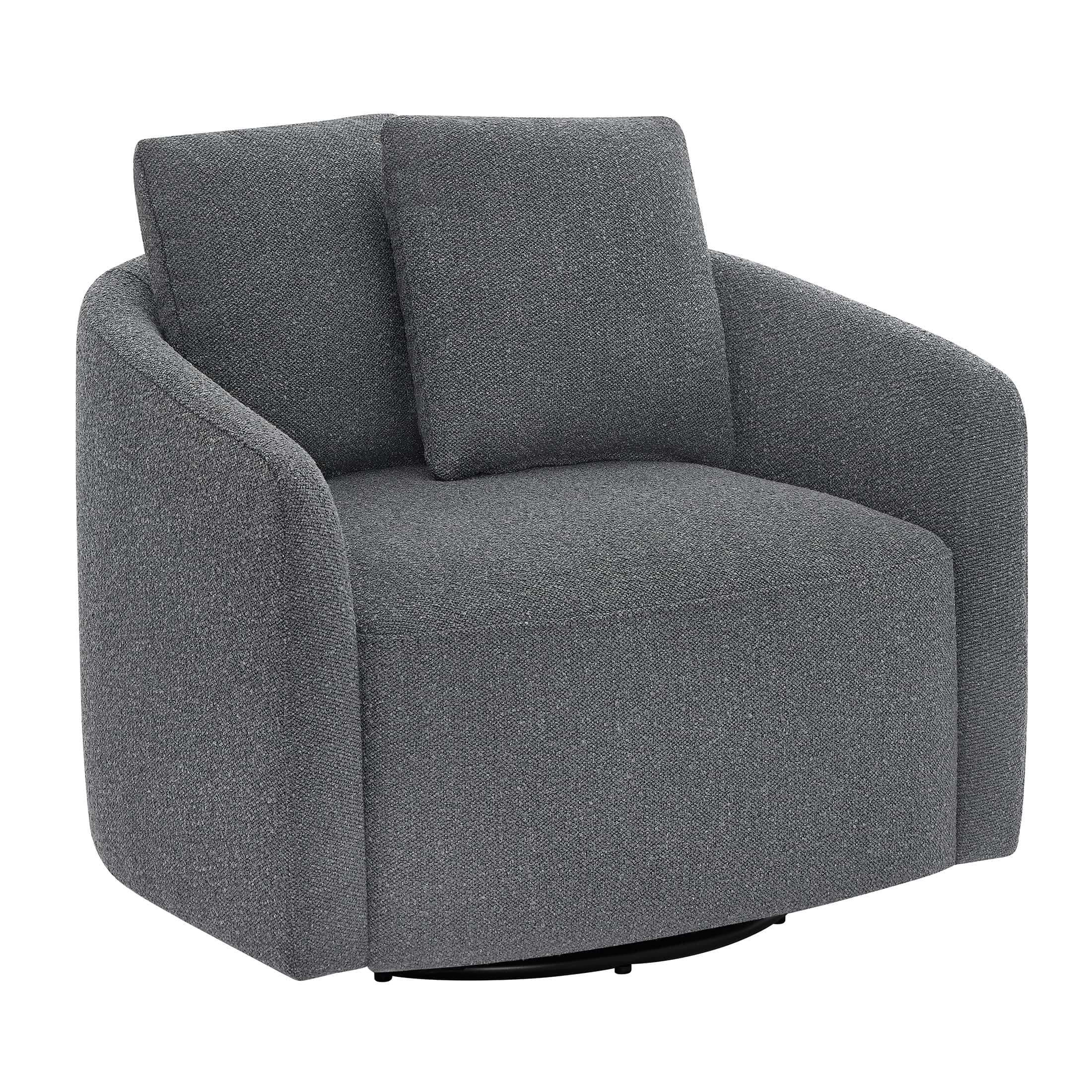 Beautiful Drew Kids Accent Chair by Drew Barrymore, Charcoal Bouclé Fabric