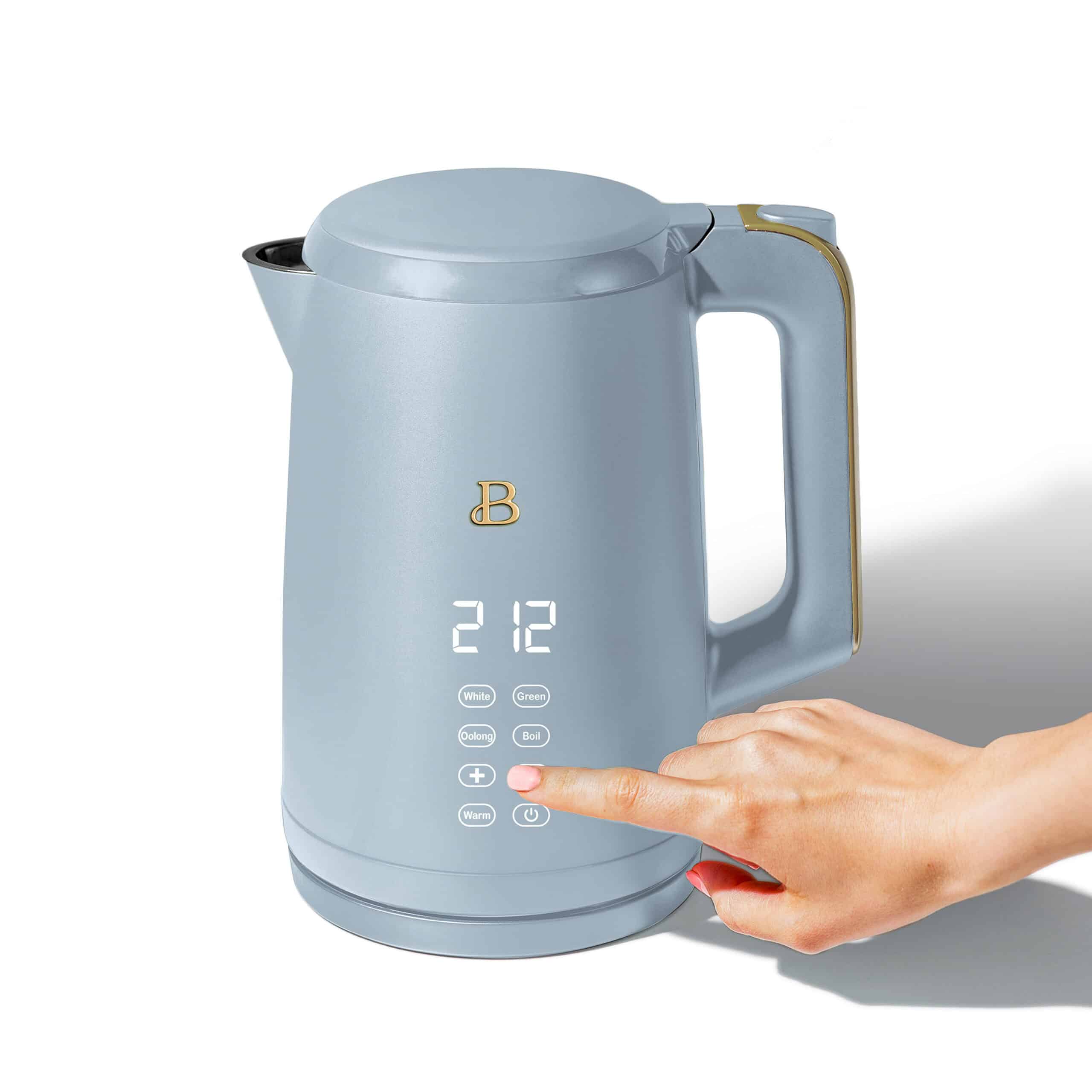 Beautiful 1.7-Liter Electric Kettle 1500 W with One-Touch Activation, Cornflower Blue by Drew Barrymore