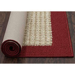 Mainstays Traditional Faux Sisal Olefin Red Border Indoor Living Room Area Rug, 7'6