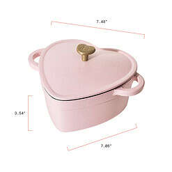 Beautiful 2QT Cast Iron Heart Dutch Oven, Pink Champagne by Drew Barrymore