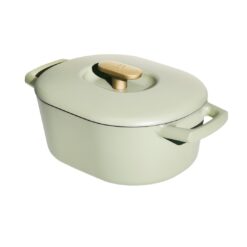 Beautiful 6 Quart Enamel Dutch Oven, Sage Green by Drew Barrymore