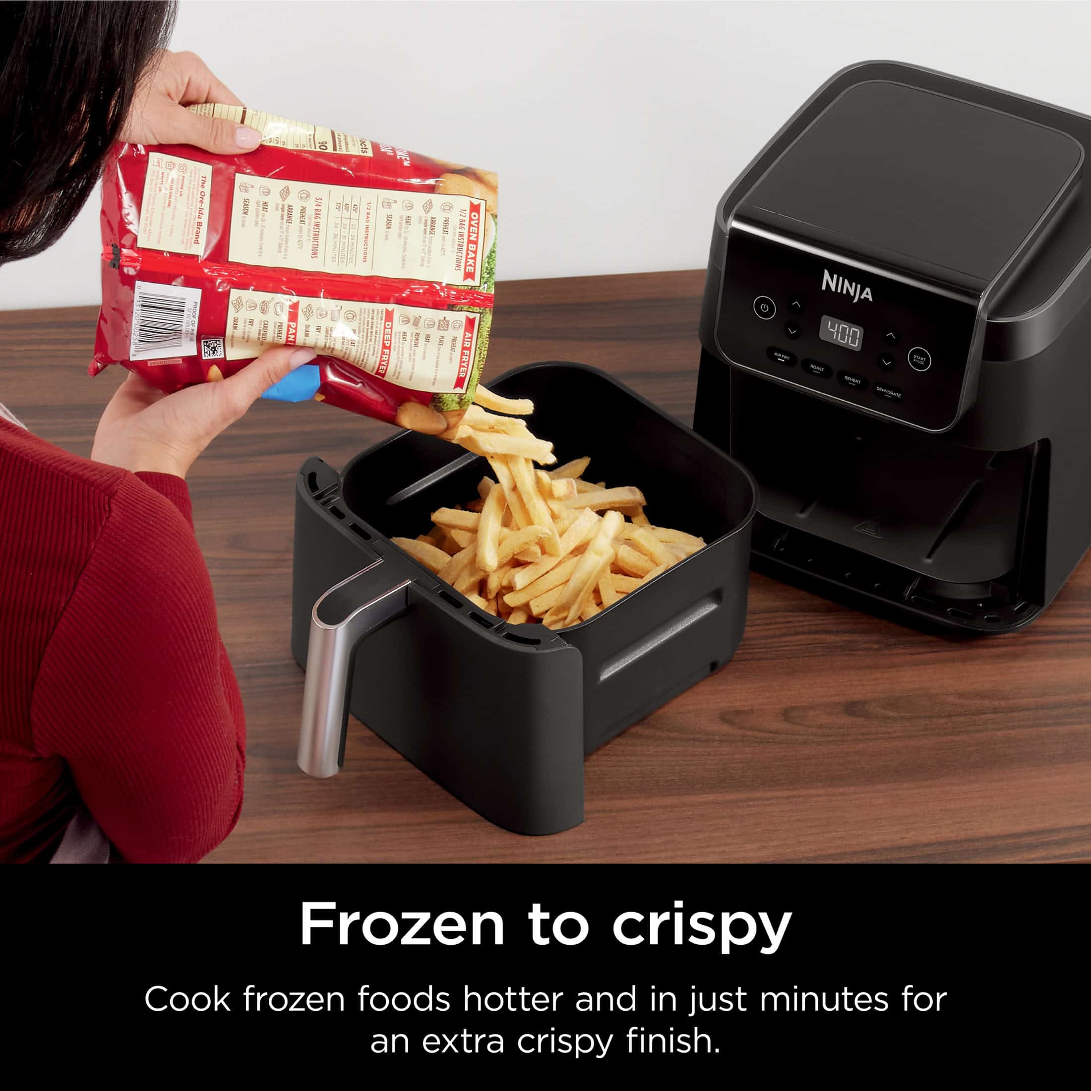 Ninja Air Fryer Pro XL 6.5-QT Basket Air Fryer, 4-in-1 Functionality, Max Crisp Technology, Nonstick, Black