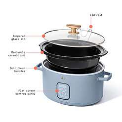 Beautiful 6 Qt Programmable Slow Cooker, Cornflower Blue by Drew Barrymore