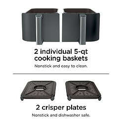 Ninja Foodi 6-in-1 10-qt. XL 2-Basket Air Fryer with DualZone Technology, DZ401