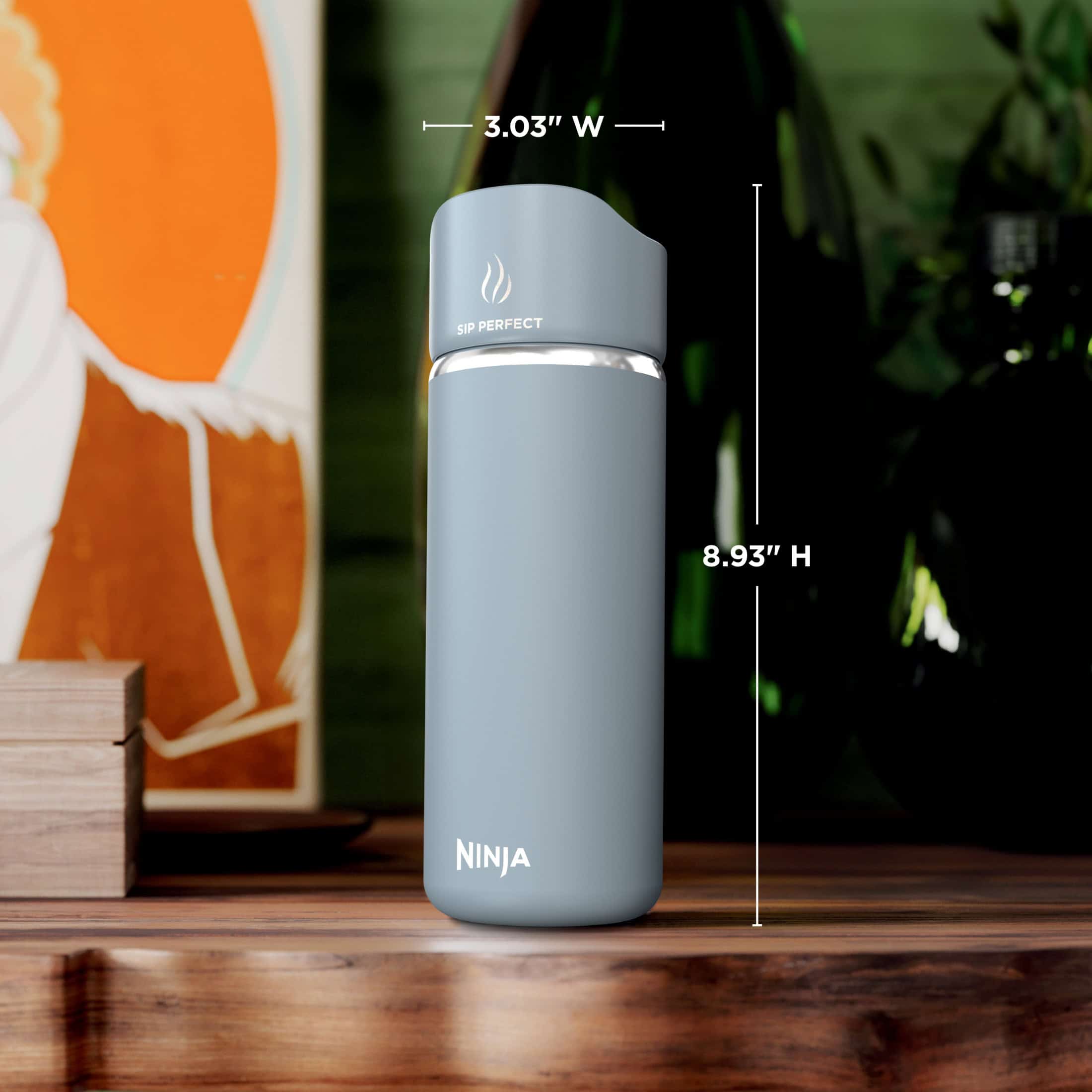 Ninja Sip Perfect 16oz. Travel Mug, Leak Proof Stainless Steel Insulated Tumbler for Hot Drinks, Ash Gray