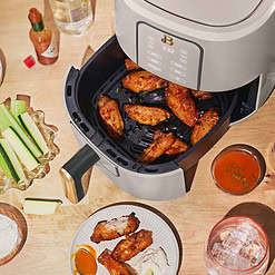 Beautiful 3 Qt Air Fryer with TurboCrisp Technology, Porcini Taupe by Drew Barrymore