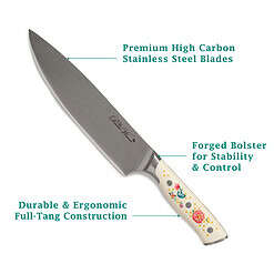 The Pioneer Woman Pioneer Signature 14-Piece Stainless Steel Knife Block Set, Floral