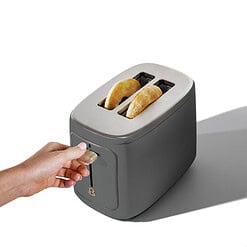 Beautiful 2 Slice Toaster with Touch-Activated Display, Oyster Gray by Drew Barrymore