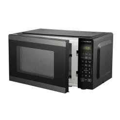 Hamilton Beach 0.9 Cu ft Countertop Microwave Oven, 900 Watts, Black Stainless Steel, New