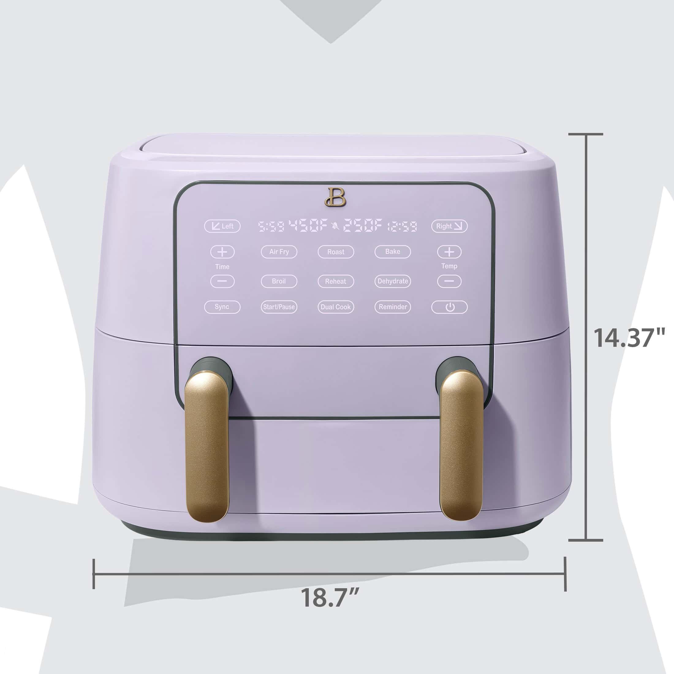 Beautiful 9 Qt TriZone Air Fryer, Lavender by Drew Barrymore