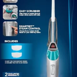 BISSELL PowerFresh Scrubbing and Sanitizing Steam Mop 19405, 1 Unit