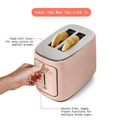 Beautiful 2 Slice Toaster with Touch-Activated Display, Rose by Drew Barrymore